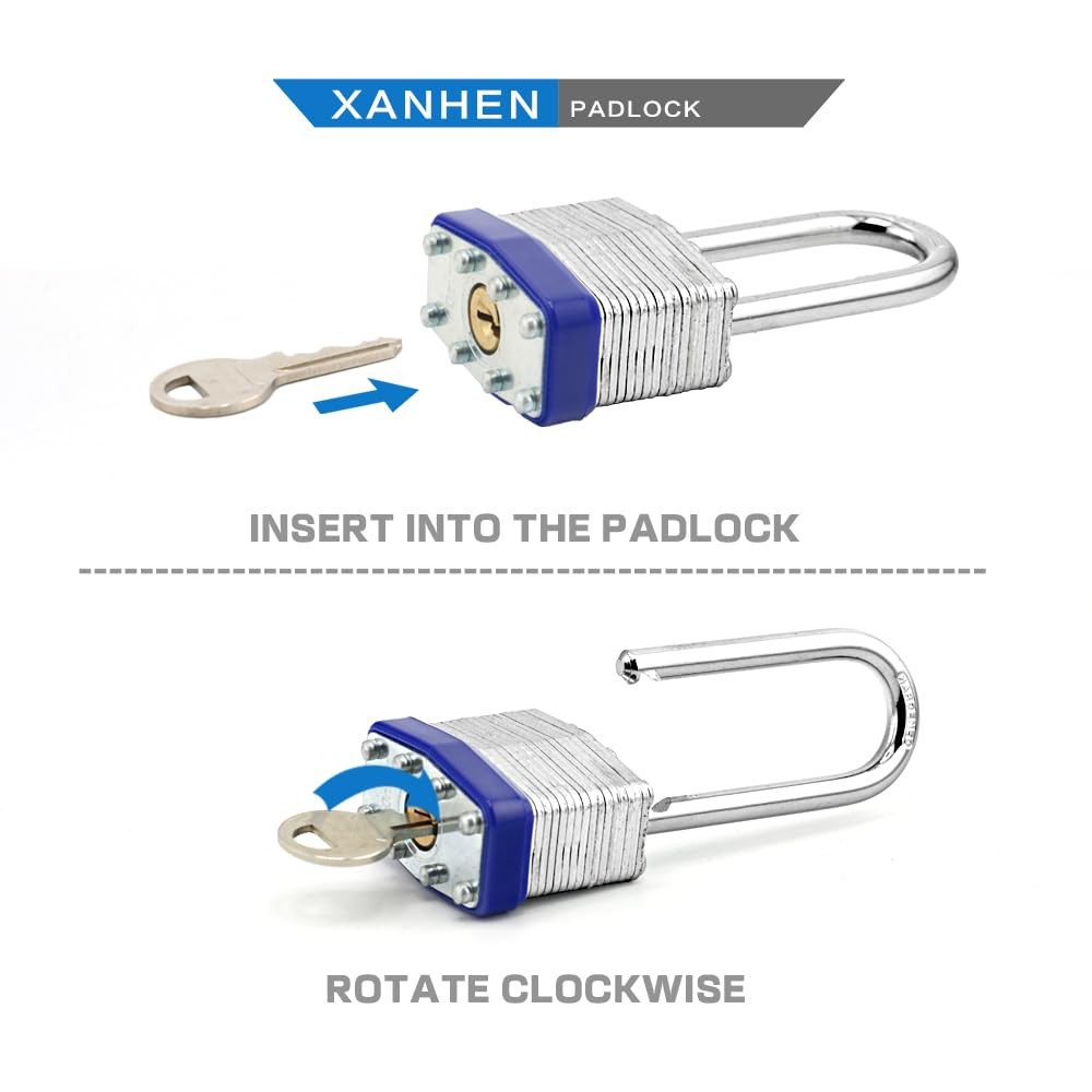 Lock Outdoor Padlocks, Key Lock, Padlocks with Same Key – Laminated Steel Key…