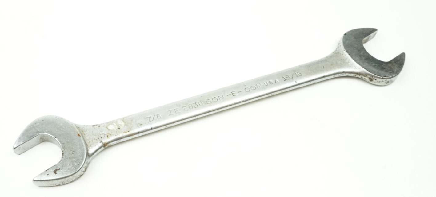 Bonney 7/8″ X 15/16″ Open End Wrench BON-E-CON ZE2830 USA Vintage