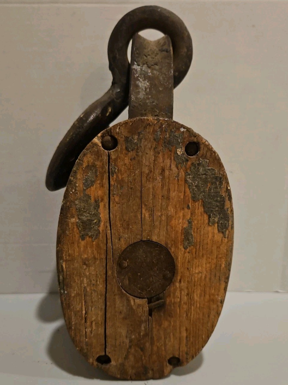 Antique Wooden Block and Tackle Double Pulley Rustic Decor Aged 2 Perfection