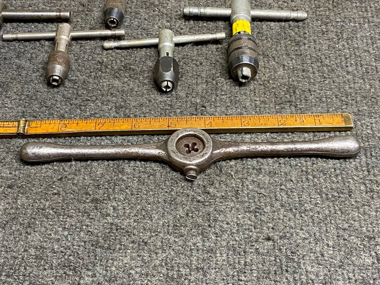Vintage Tap And Die Handle Lot (6) Piece USA Ace, Handy