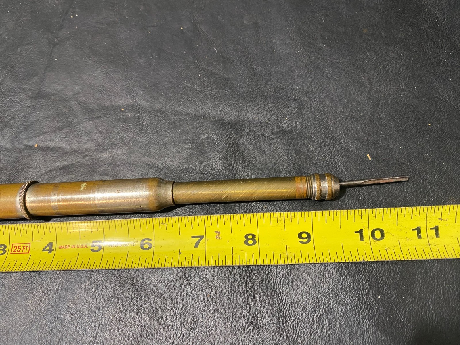 antique push drill patented 1869 Johnson & Tainter’s brass tool