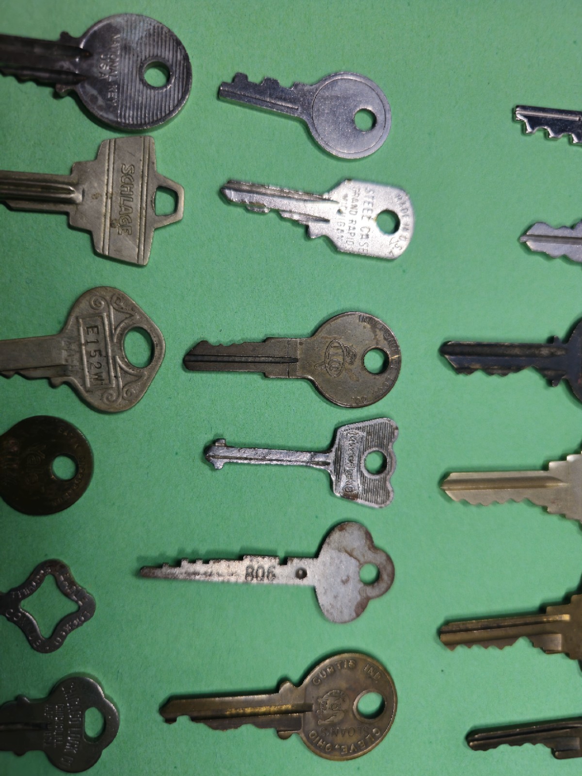 Vintage Lot of 36 Unique Flat Keys Many Different Brands Arts & Crafts Decor
