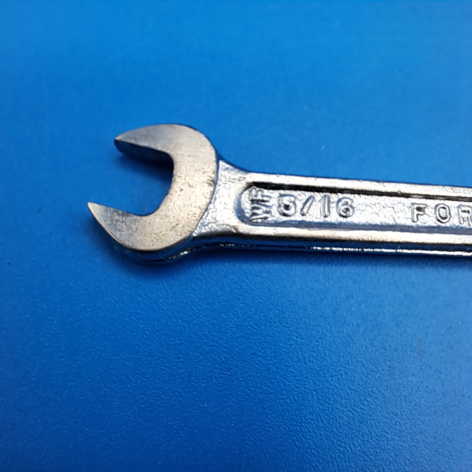 Vintage Companion 1/4 x 5/16″ Open End Wrench, Mfr Code WF, Forged in USA