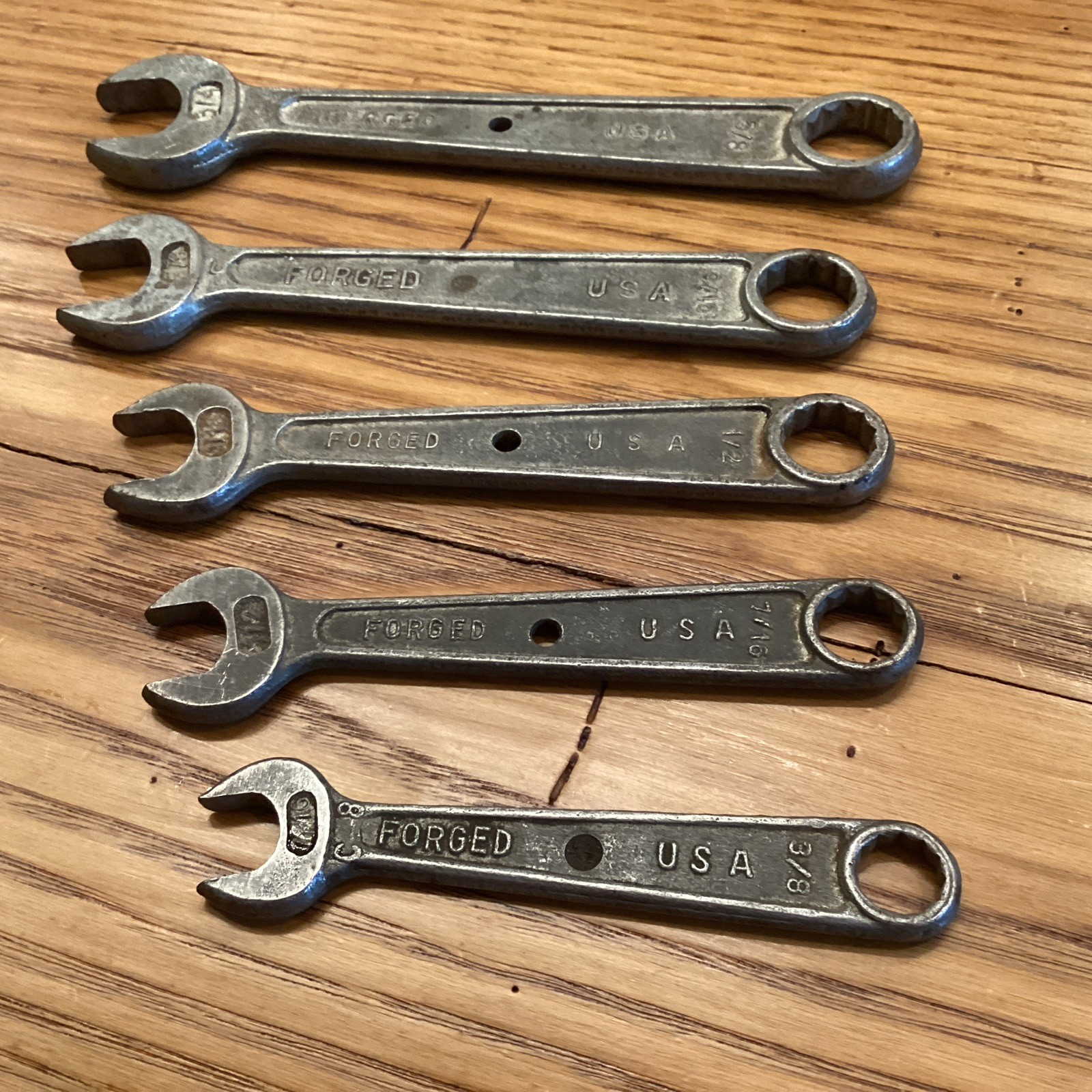 Vintage 5 Piece BARCALO Buffalo Forged Combination Wrenches USA From 1950’s