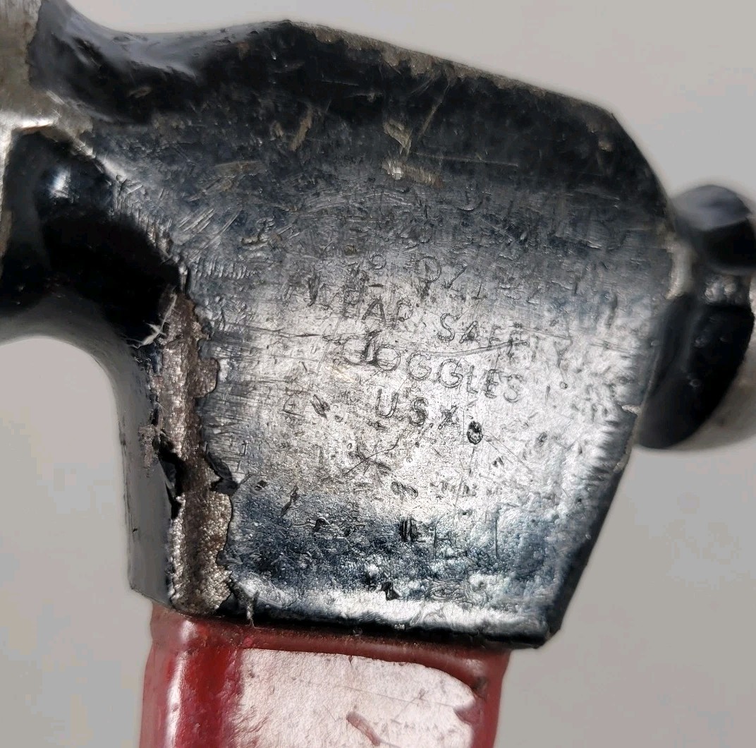 Plumb Permabond 13″ Ball Peen Hammer Red Fiberglass Handle USA Made Tool