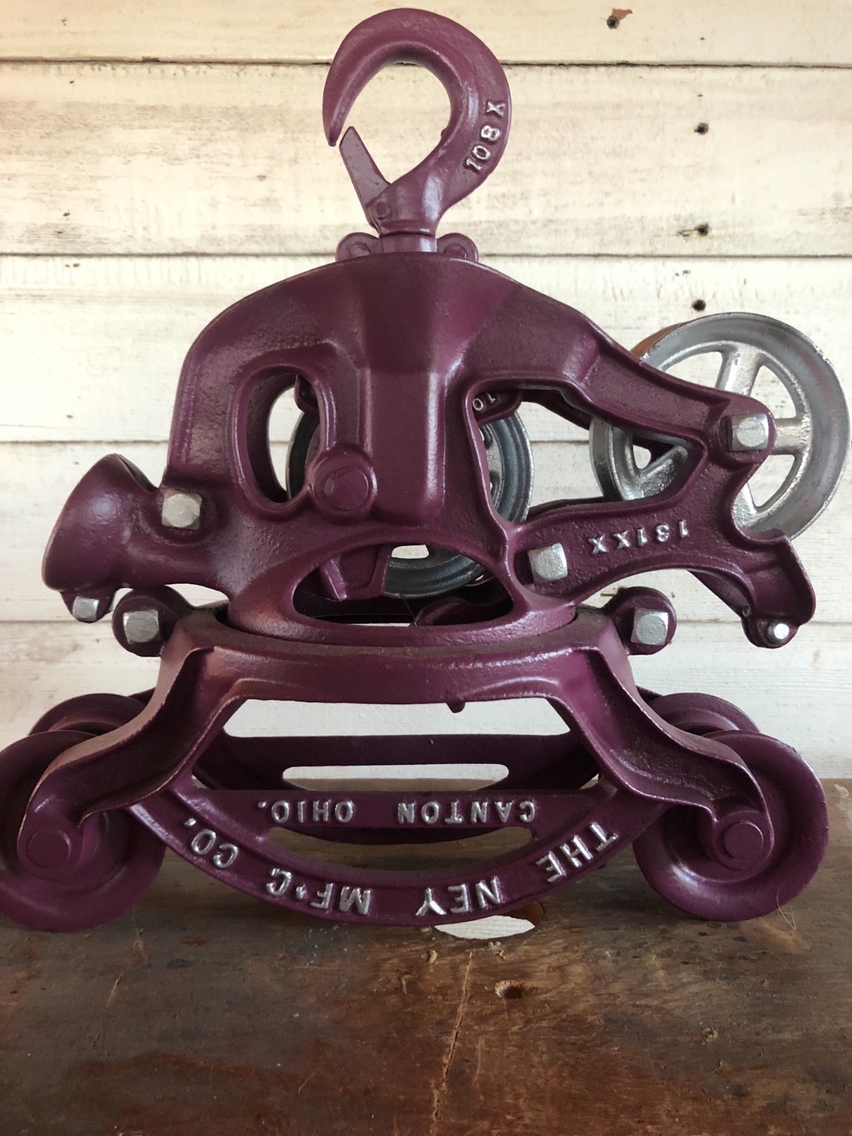 Antique NEY hay trolley and drop pulley beautifully restored 