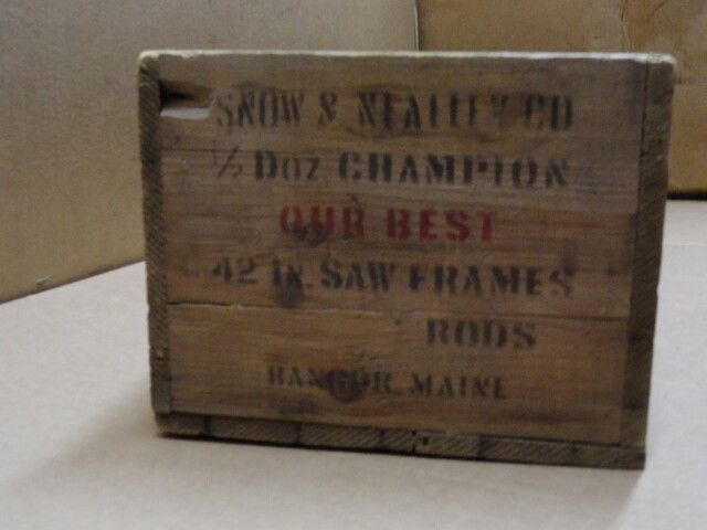 Snow & Nealley Co Champion Buck Saw Advertising Box Wood Shipping Crate SCARCE