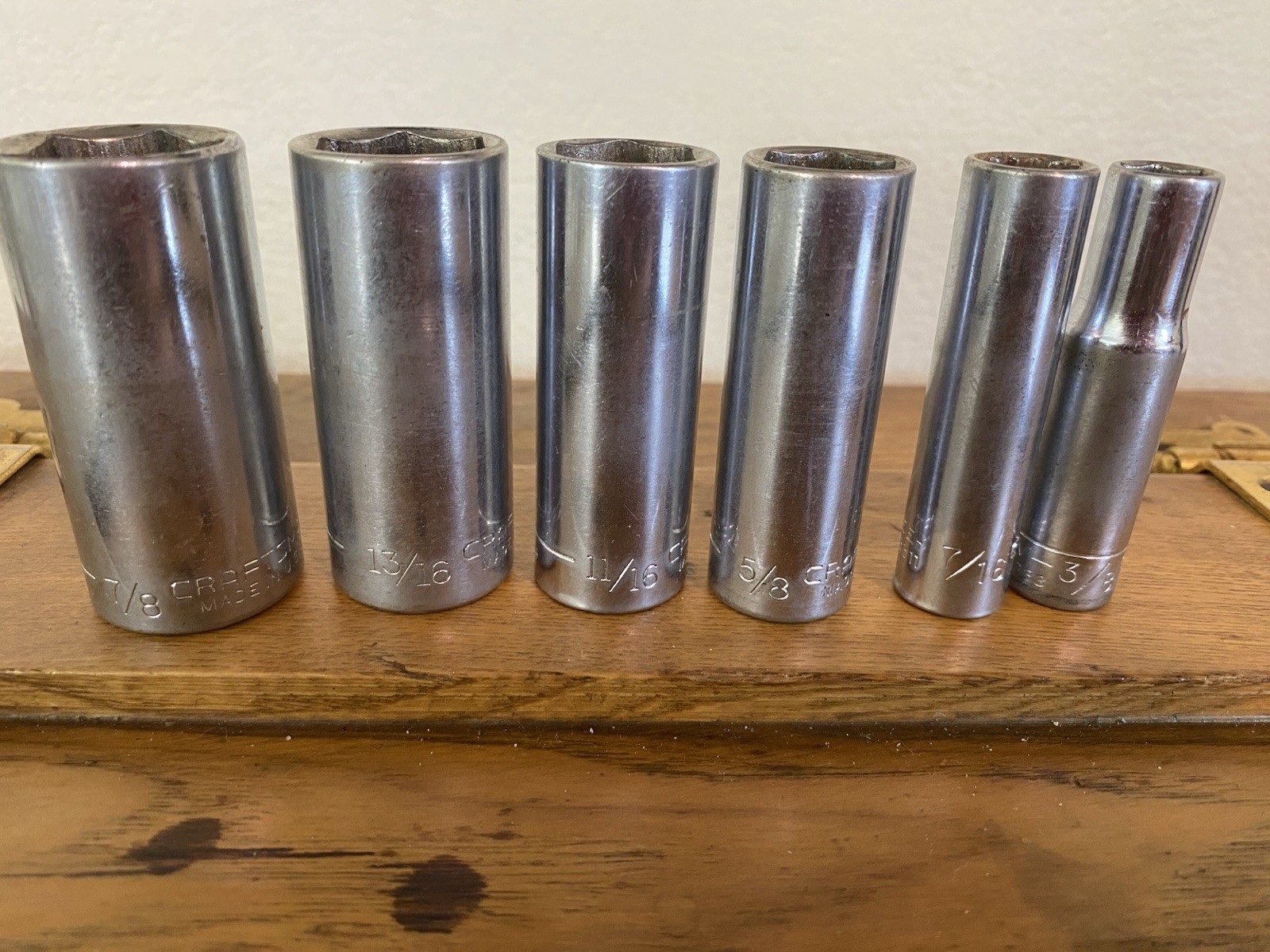 Craftsman 1/2” Deep Well Socket Set 6 Piece 7/8,13/16, 11/16, 5/8, 7/16, 3/8