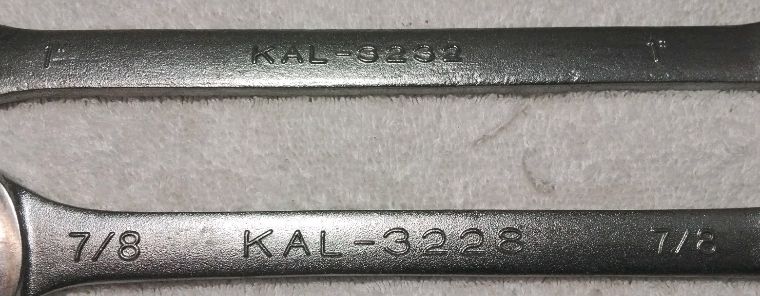 KAL- TOOL 3228- 7/8″×3232 1″ 12PT COMBINATION WRENCH SAE VINTAGE JAPAN