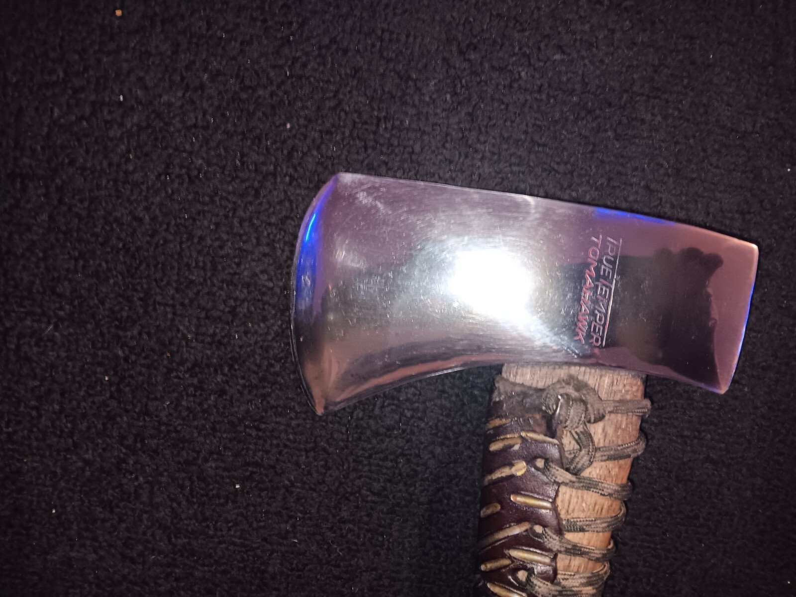 Vintage TrueTemper tomahawk , Mirror Finish, Custom Leather And Skull Beading