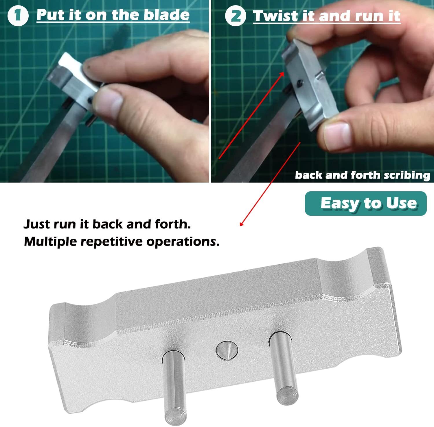 Self-Centering Scribe Scribing Tool Scriber Marking Center Line for Wood & Metal