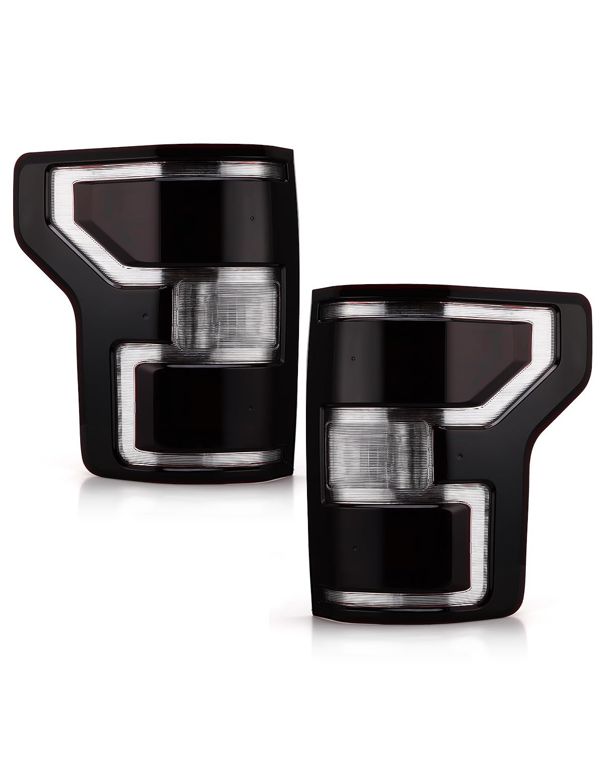 OKLPF Rear Brake Smoked 18-20 F150 Driver And Passenger Side (Black), Black