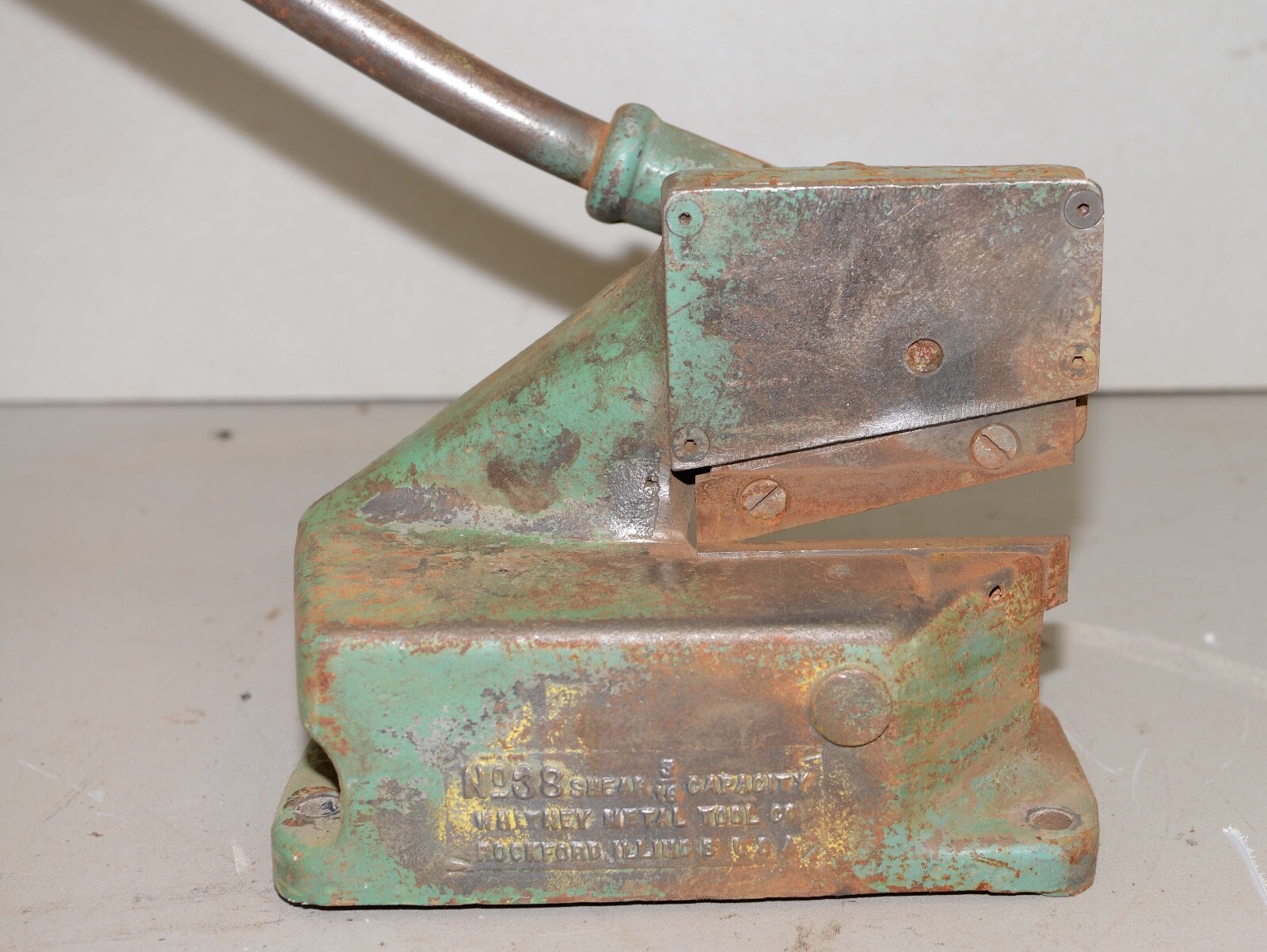 Whitney USA No 38 metal fabrication bench shear cutter blacksmith forge tool