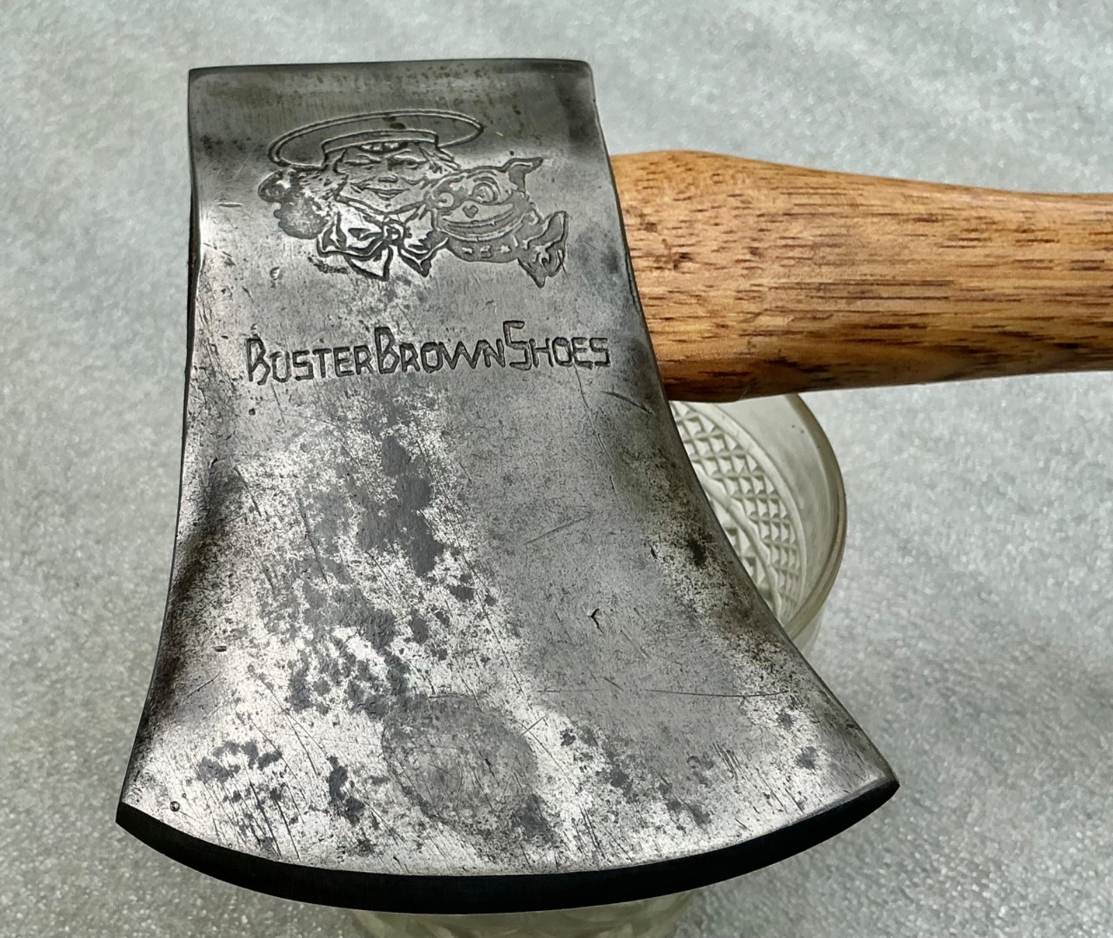 VTG BUSTER BROWN SHOES CAMP AXE DOG TIGE EMBOSSED