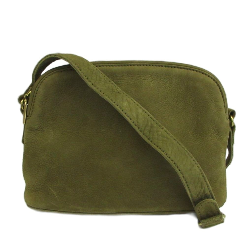 COACH Sonoma 4941 Shoulder Bag Nubuck Leather Zip Khaki Used