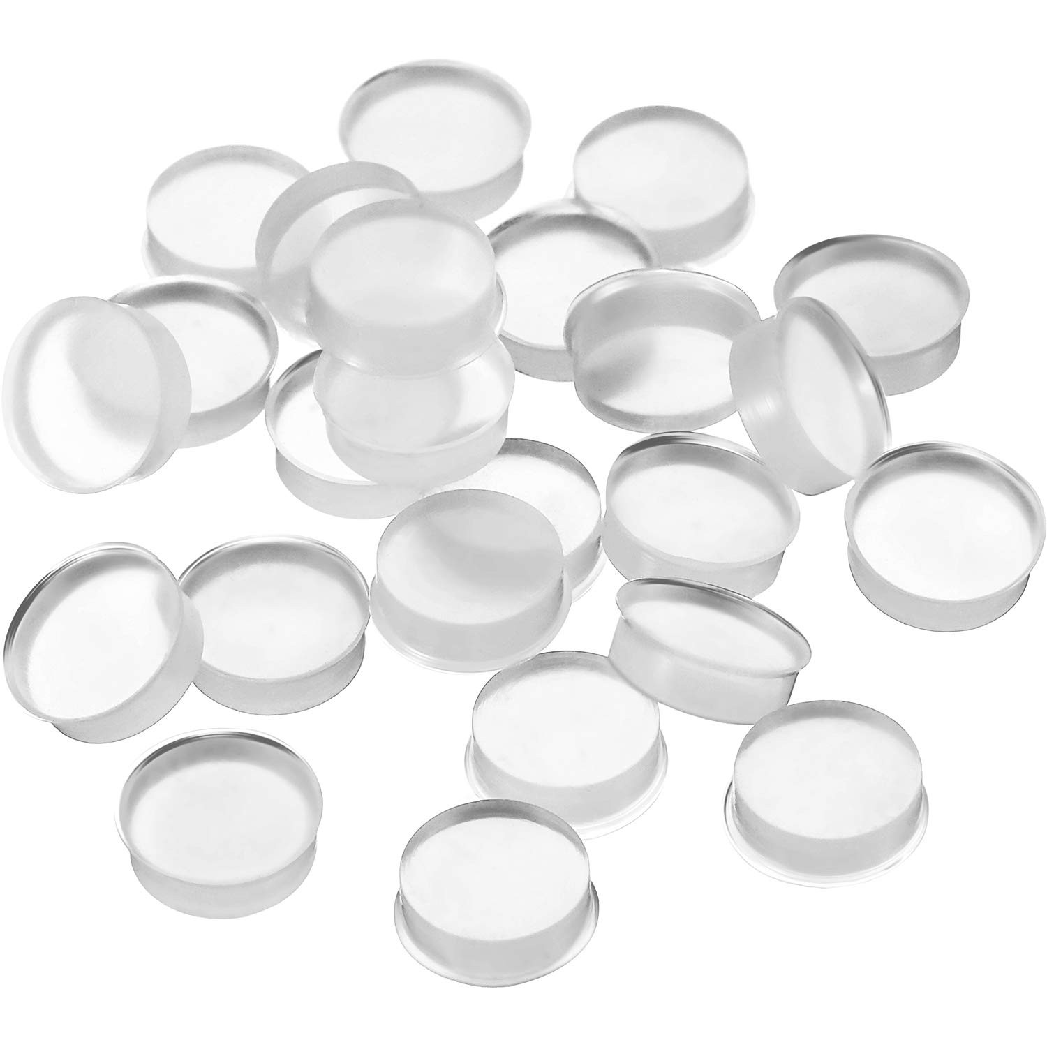 Leinuosen 24 Pcs Silicone Flute Plugs, 8 mm Soft Hole Plug Key clear