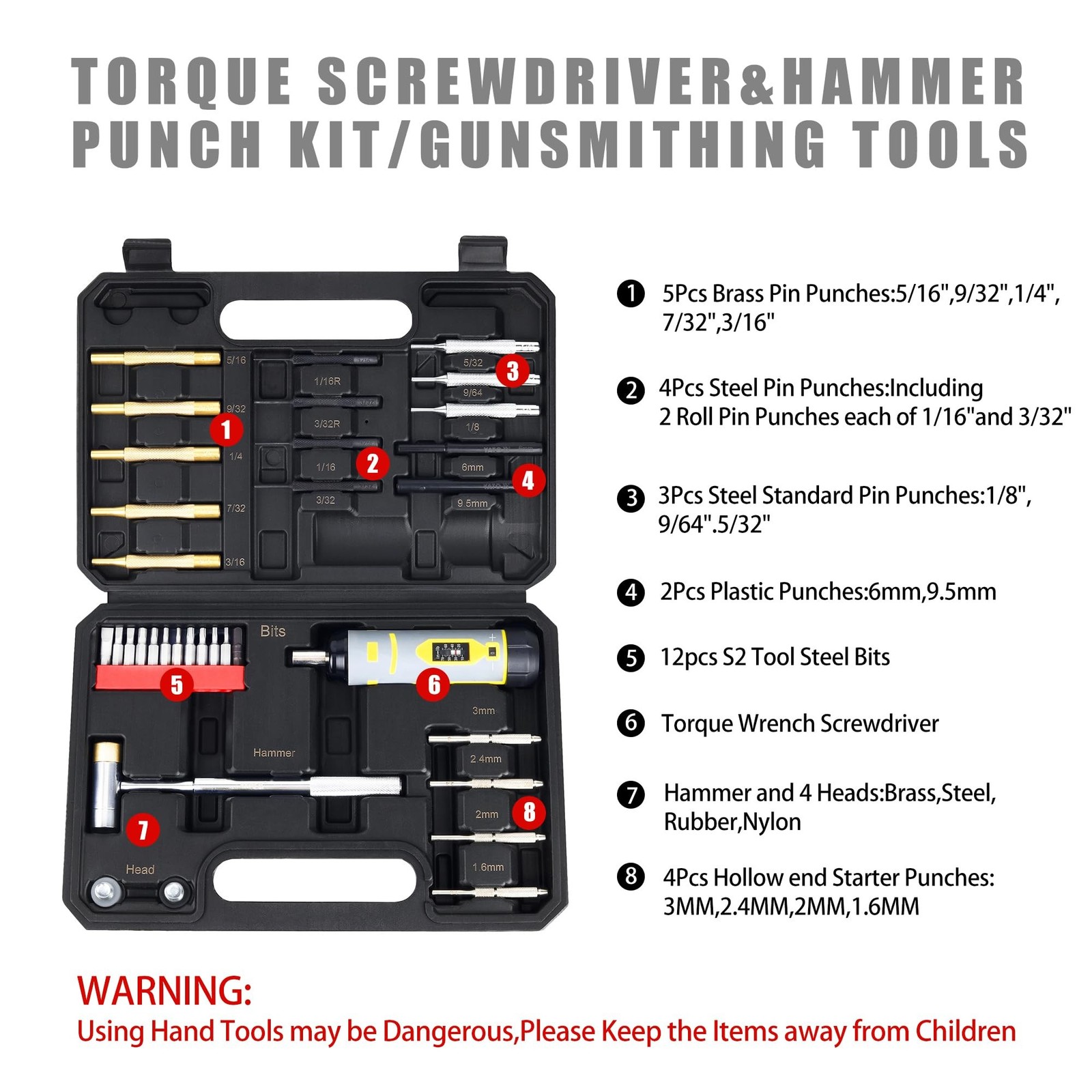 Torque Screwdriver & Pin Punch Set, Elite Gunsmithing Tools Absolute Combo fo…