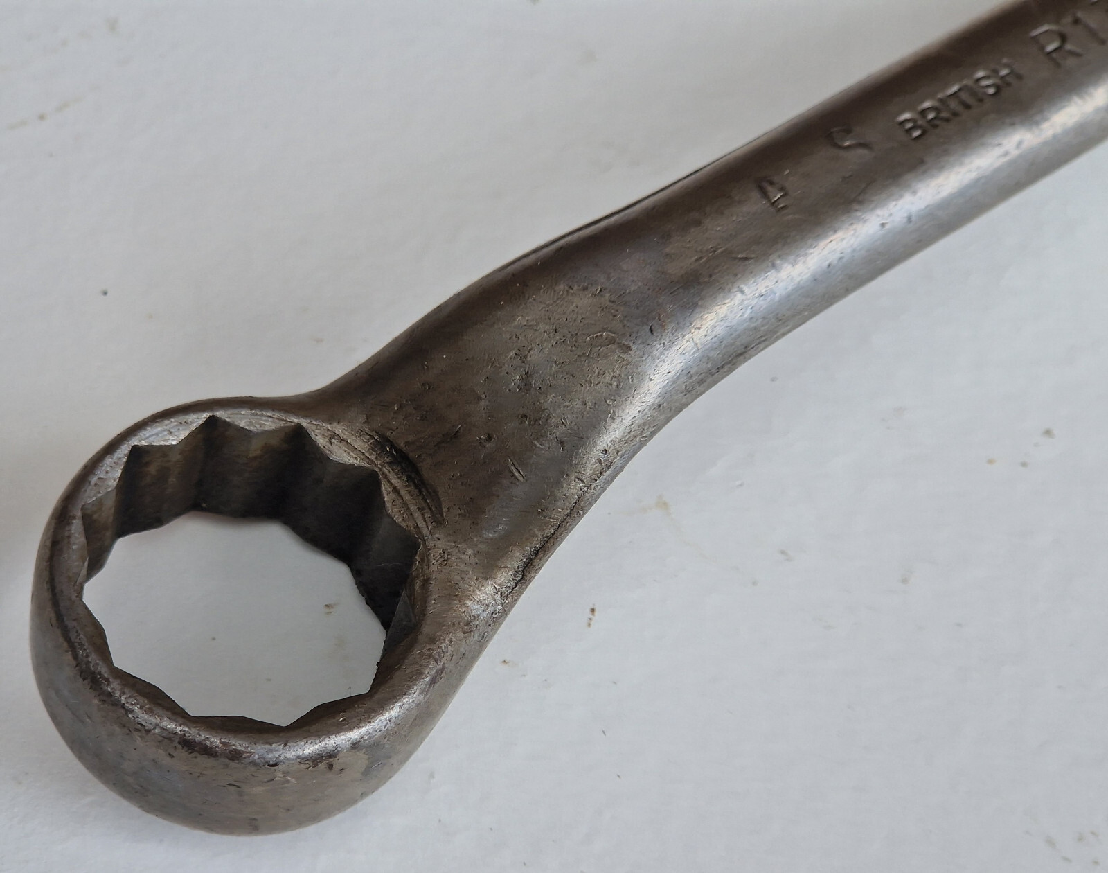 Vintage TIPCO R1718 7/16″W x 1/2″W Whitworth Short Ring Spanner Made in Britain