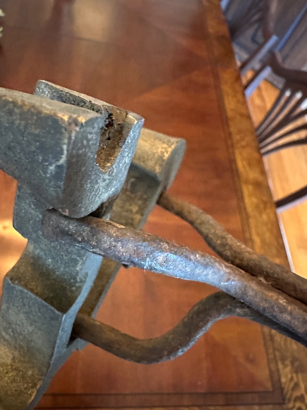 Antique Blacksmith Hand Forged “V.” Branding Iron – Ranch; Livestock; Western