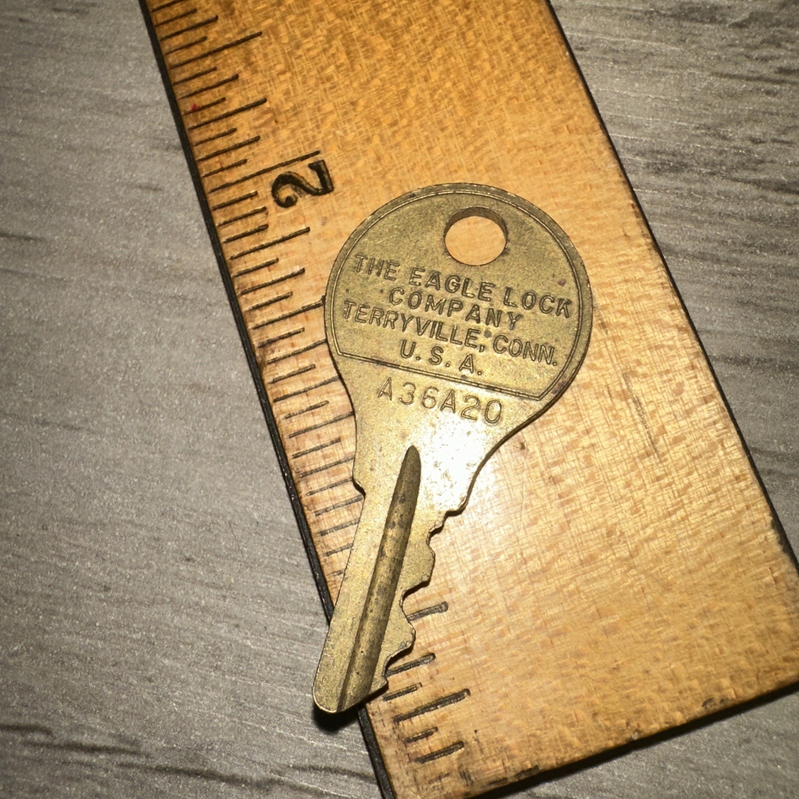 Antique Eagle Lock Co. Key #A36A20 Majestic Eagle Brass Key!