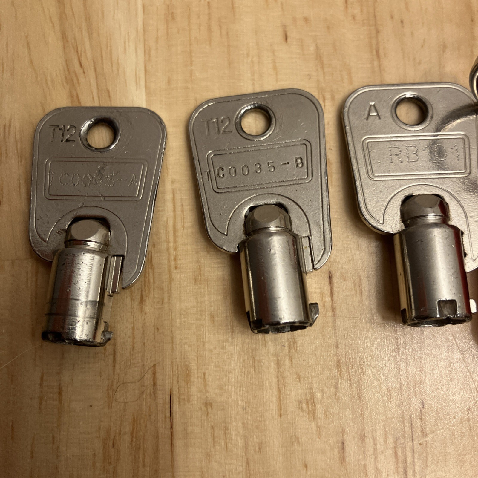 Redbox Key Set of Four: T12 TC0035-A, T12 TC0035-B, RB101 And Lightbox Key Set