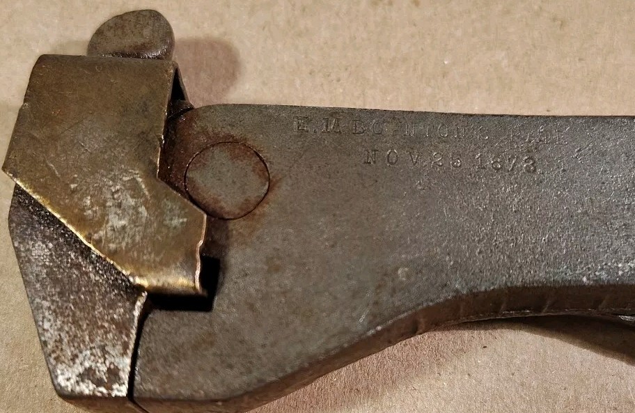 E.M. Boynton’s Patent Plier Type Saw Set – Pat. Nov. 25, 1873