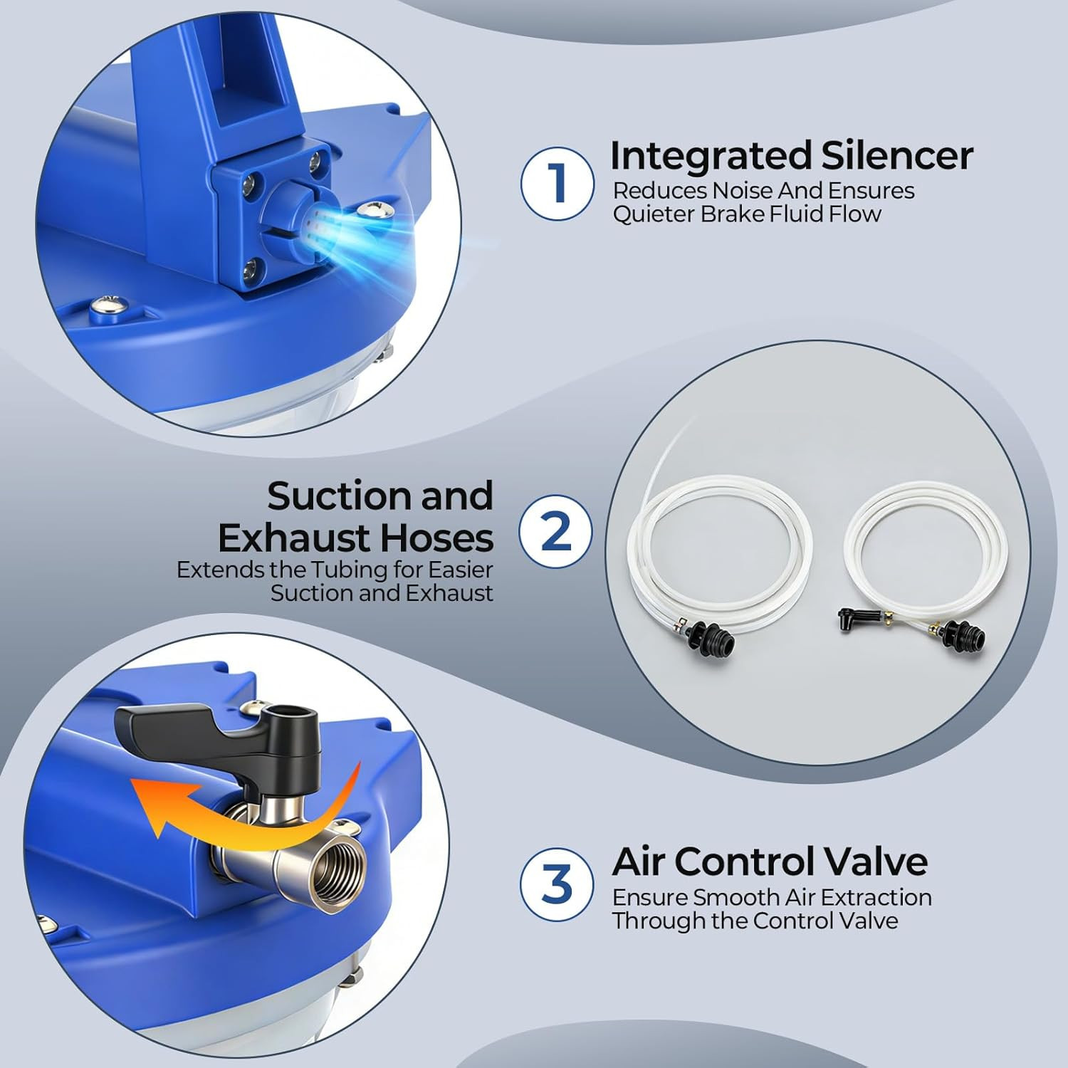 3L Vacuum Brake Bleeder Kit, Vacuum Pump Kit, ABS Brake Bleeding Tool with Large