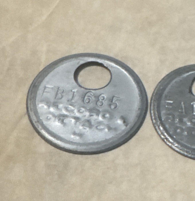Lot of 2 Vintage RECORD & DETACH Key Tags Early 20th Century Key ID Tags