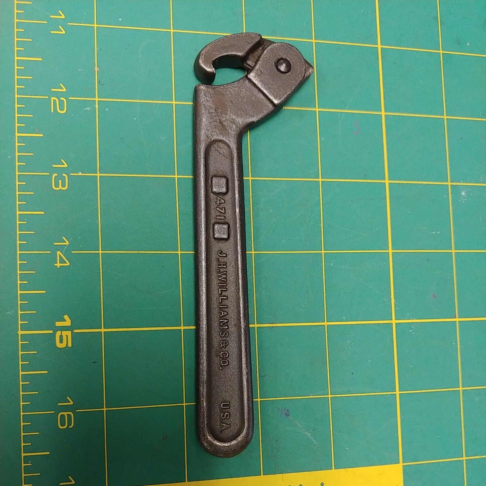 Vintage J.H. Williams No.471 Adjustable Hook Spanner Wrench