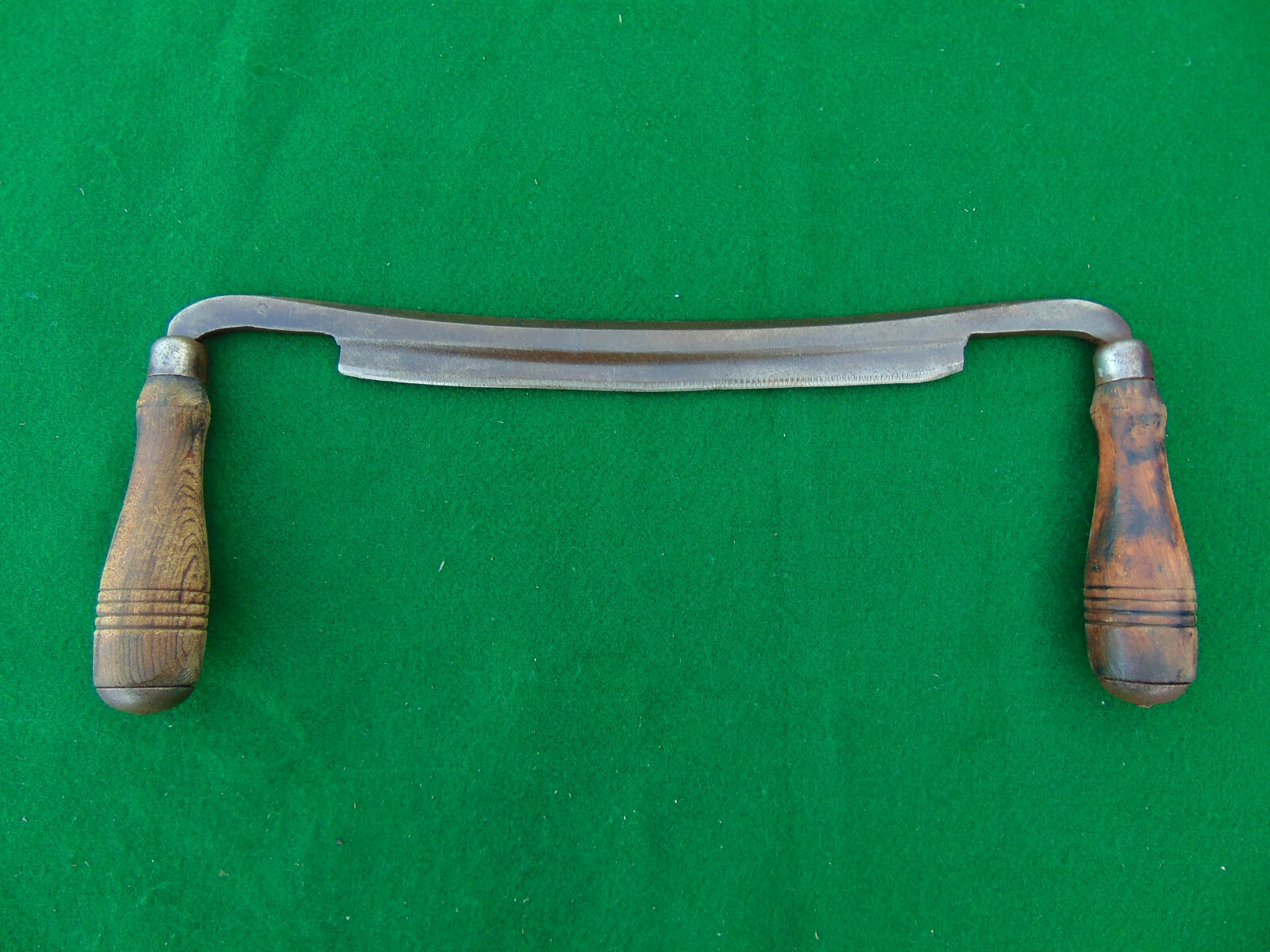 Antique 9″ BLADE Draw Shave Knife 15″ OA Makers Name Illegible Clean