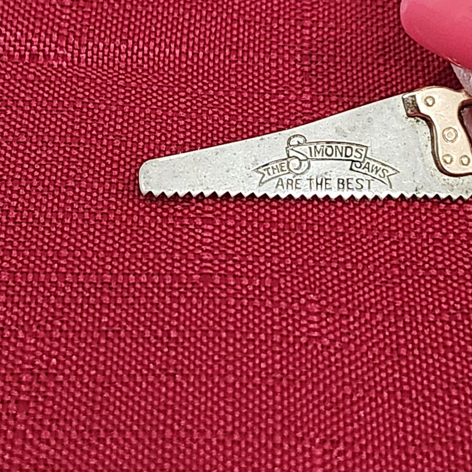 Vintage Swank Hand Saw Tie Clip Simonds Saw Tool Mid-Century Rare Original Chain