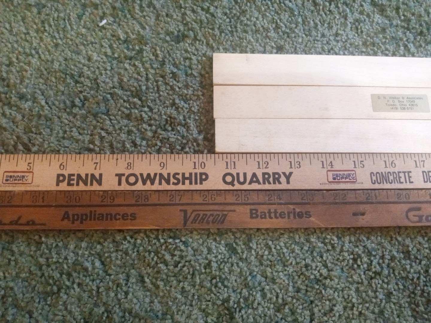 Vintage Advertisement Ruler’s Lot Of 5 Wooden Three 1ft And Two 3ft USA Nice Htf