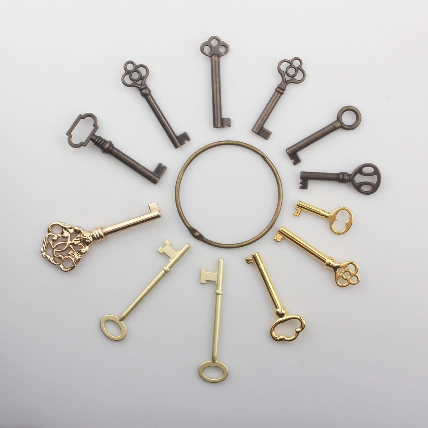 12 Pcs Skeleton Key Set Replacement Vintage Keys for Antique Dresser Cabinet