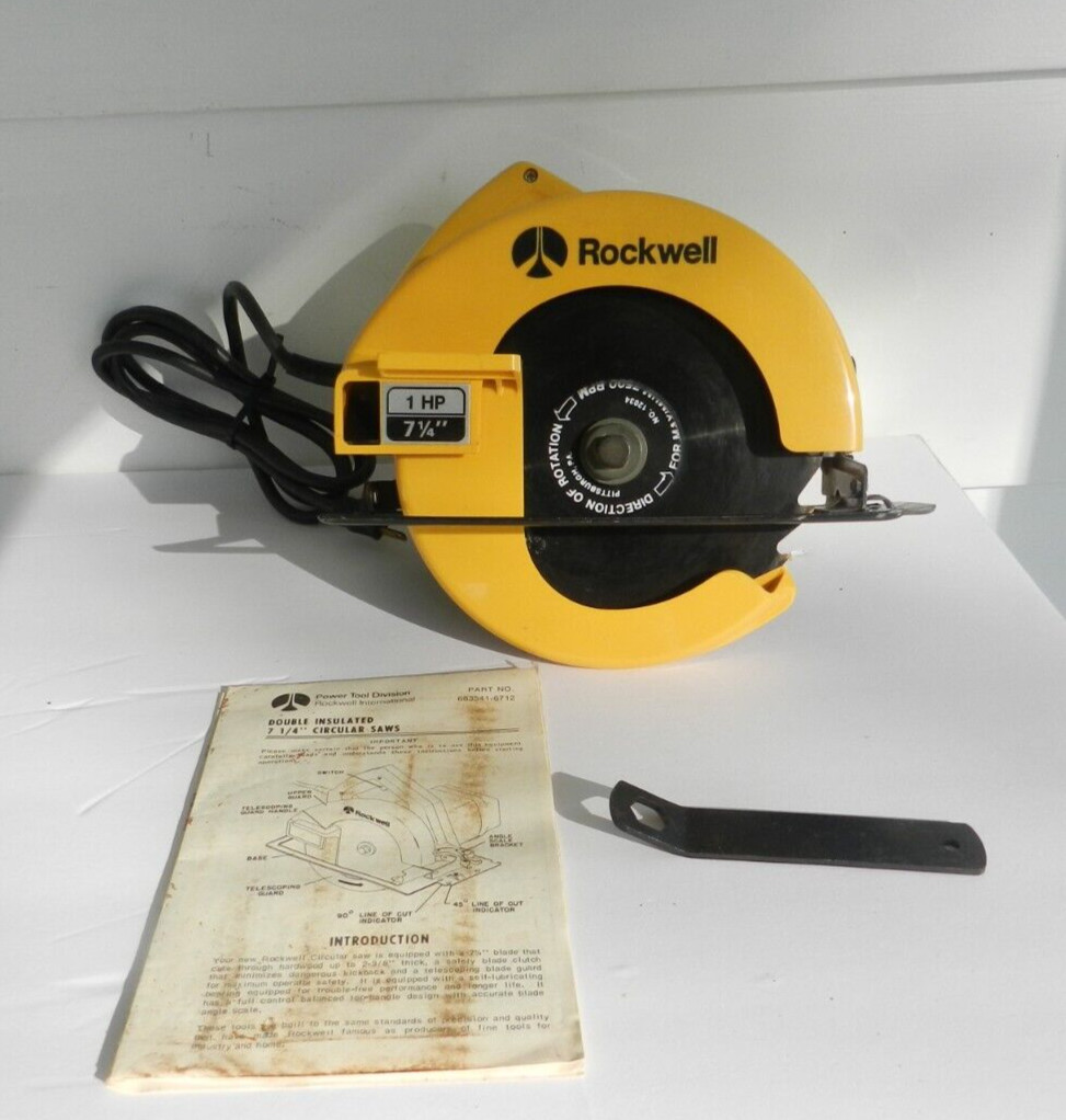 ROCKWELL TOOLS 7-1/4″ CIRCULAR SAW- Model 4500 Type 1 5800 RPM Double Insulated