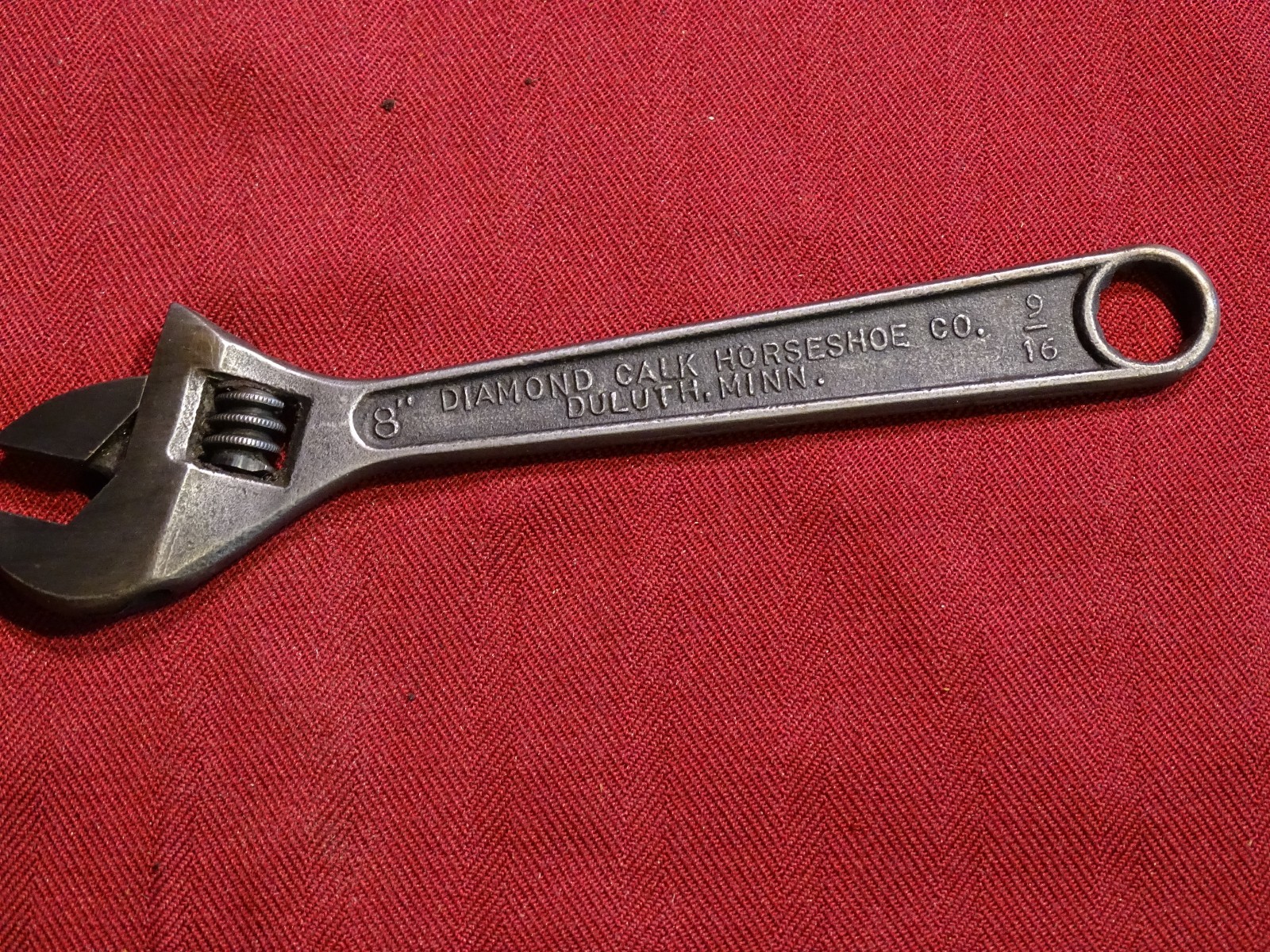 Diamond Calk Horseshoe 8″ Adjustable Wrench Crescent Style With 9/16″ Box End