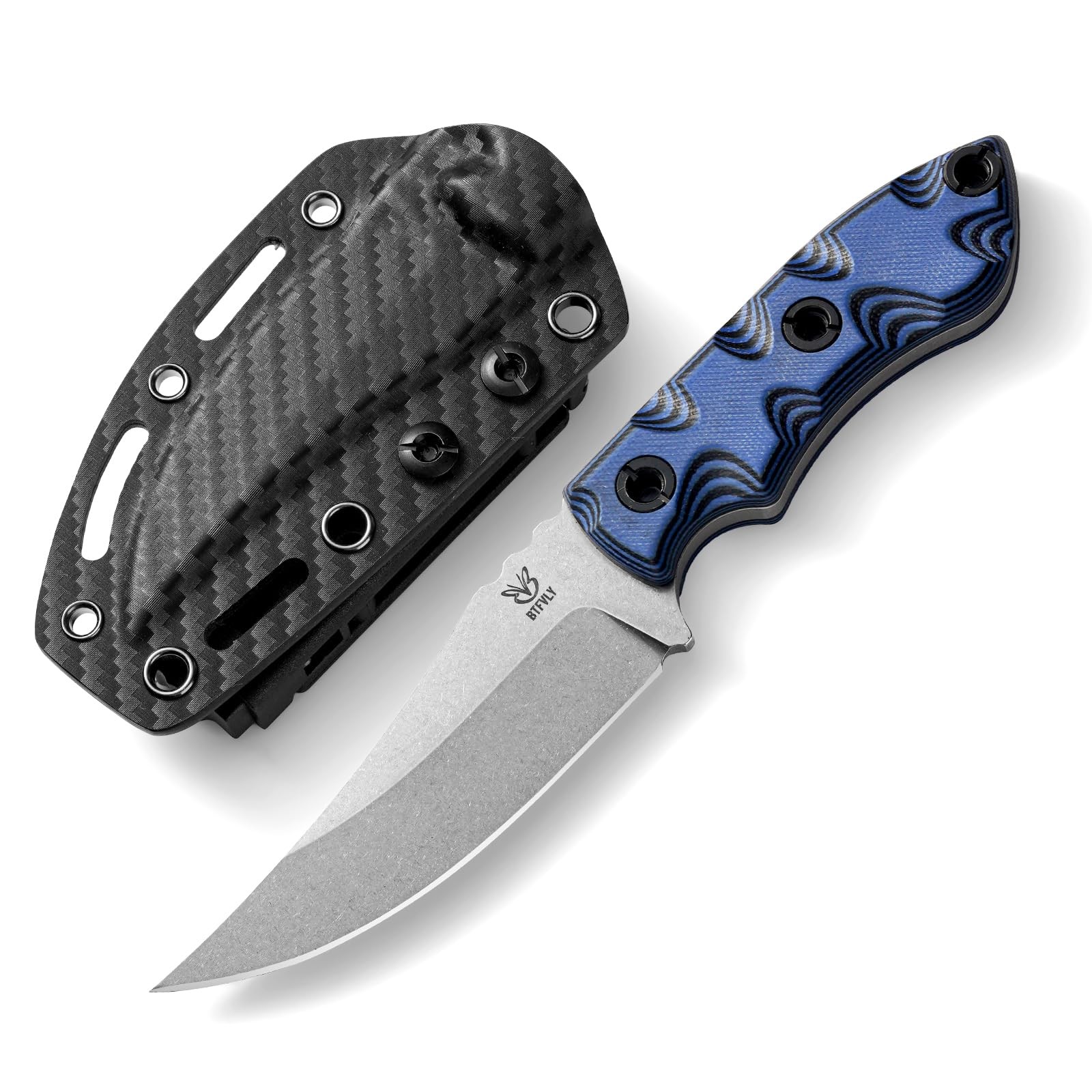Btfly Fixed Blade Knife With Carbon Fiber Sheath 14c28n Steel Blade G10 Handle 3