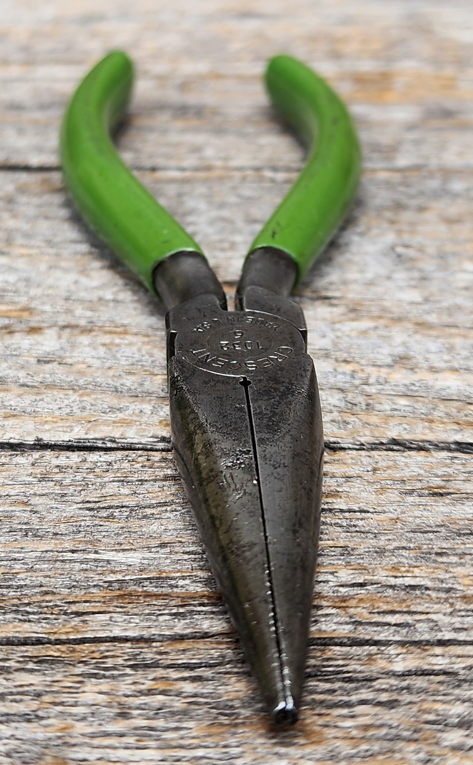 Vintage Crescent 1032 Needle Nose Pliers – Bell System w/ Green Grips USA