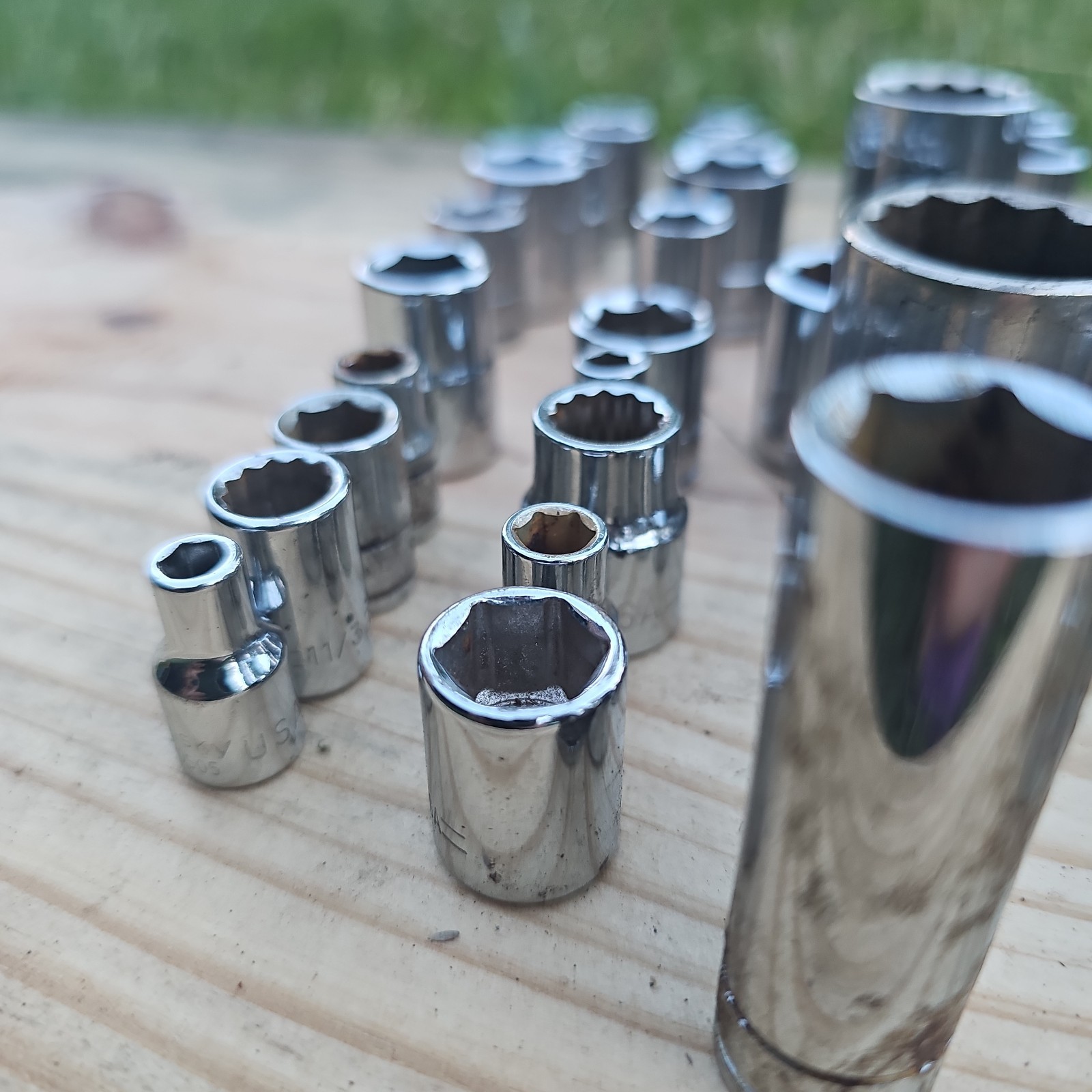 Husky Tool USA Socket Lot of 92 1/2″ 3/8″ 1/4″ Dr SAE /Metric Shallow /Deep