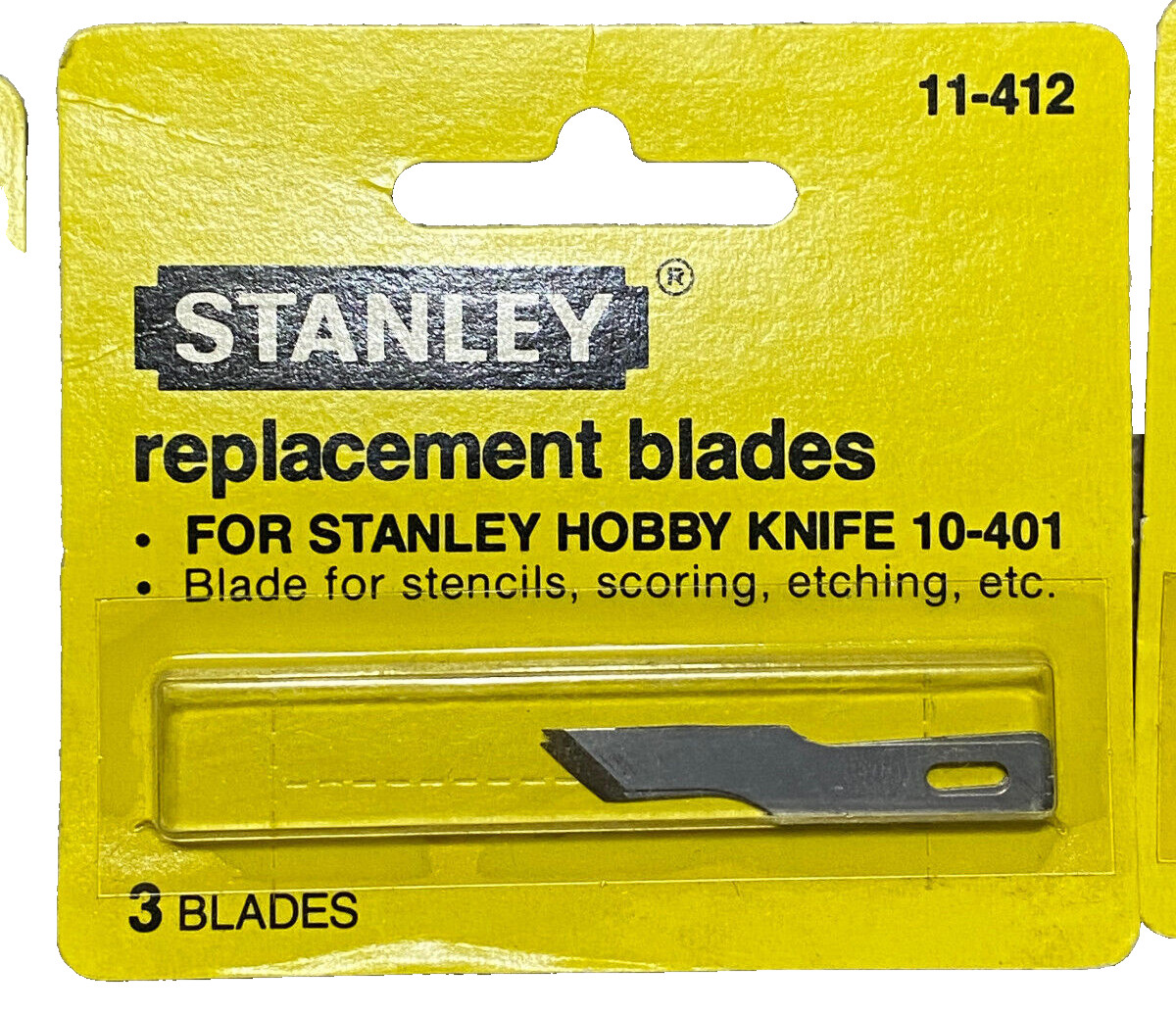 LOT OF 9 VINTAGE STANLEY 11-412 REPLACEMENT BLADES HOBBY KNIFE 10-401