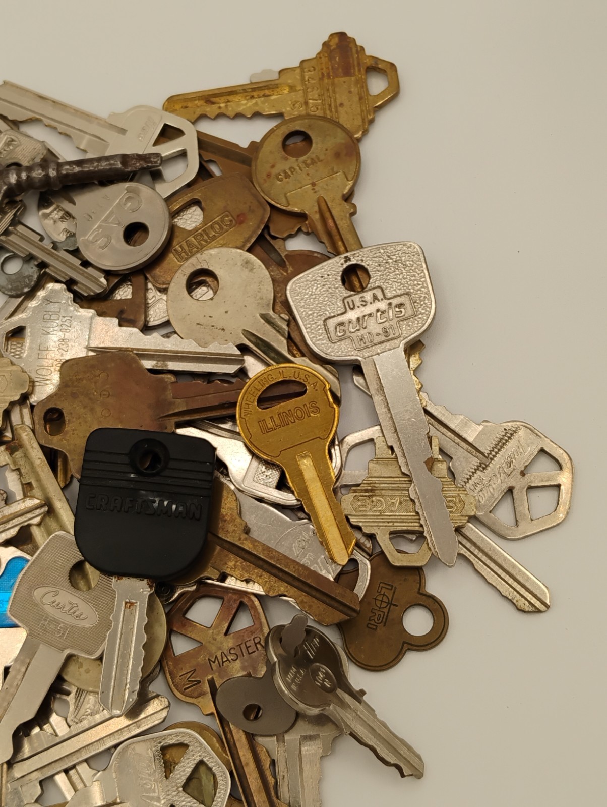 1 Pound of Miscellaneous Vintage, Modern Keys, Craftsman, Curtis, Ademco & More