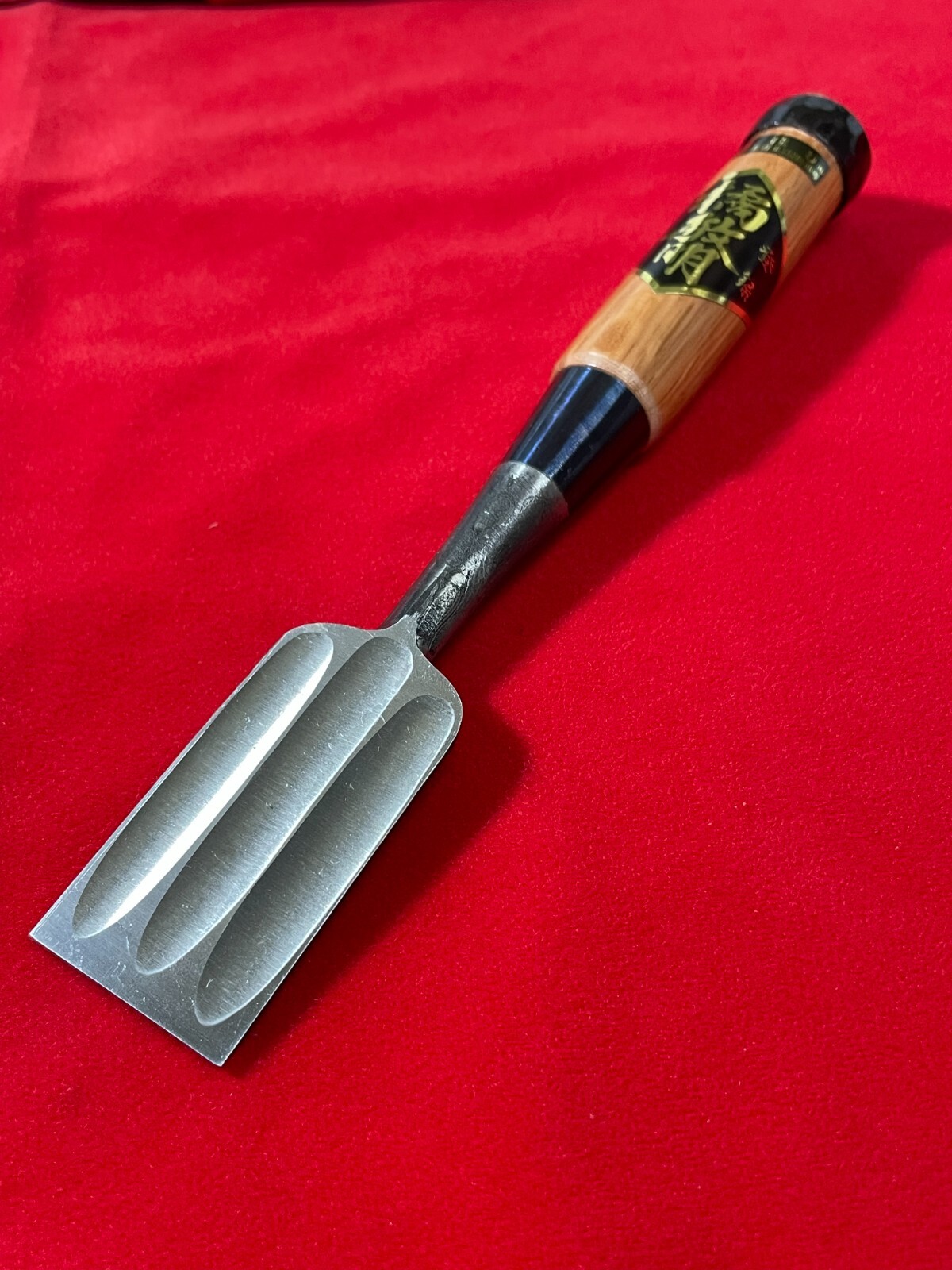Japanese chisel oire nomi 追入鑿 36㎜ (Mokume) Blue Steel#2 羽生康