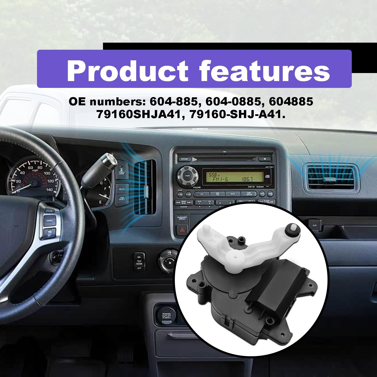 HVAC Blend Door Actuator Left Temp Fits Honda Odyssey Ridgeline 2005-2014