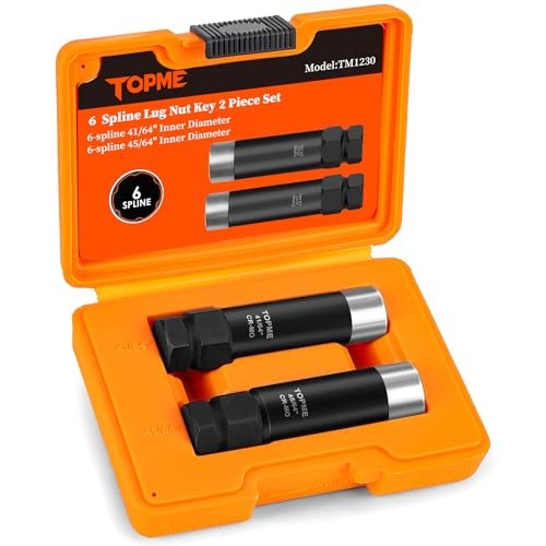 2 Piece 6 Spline Lug Nut Socket Set,6 Point Lug Nut Key 41/64″ and 45/64 “for
