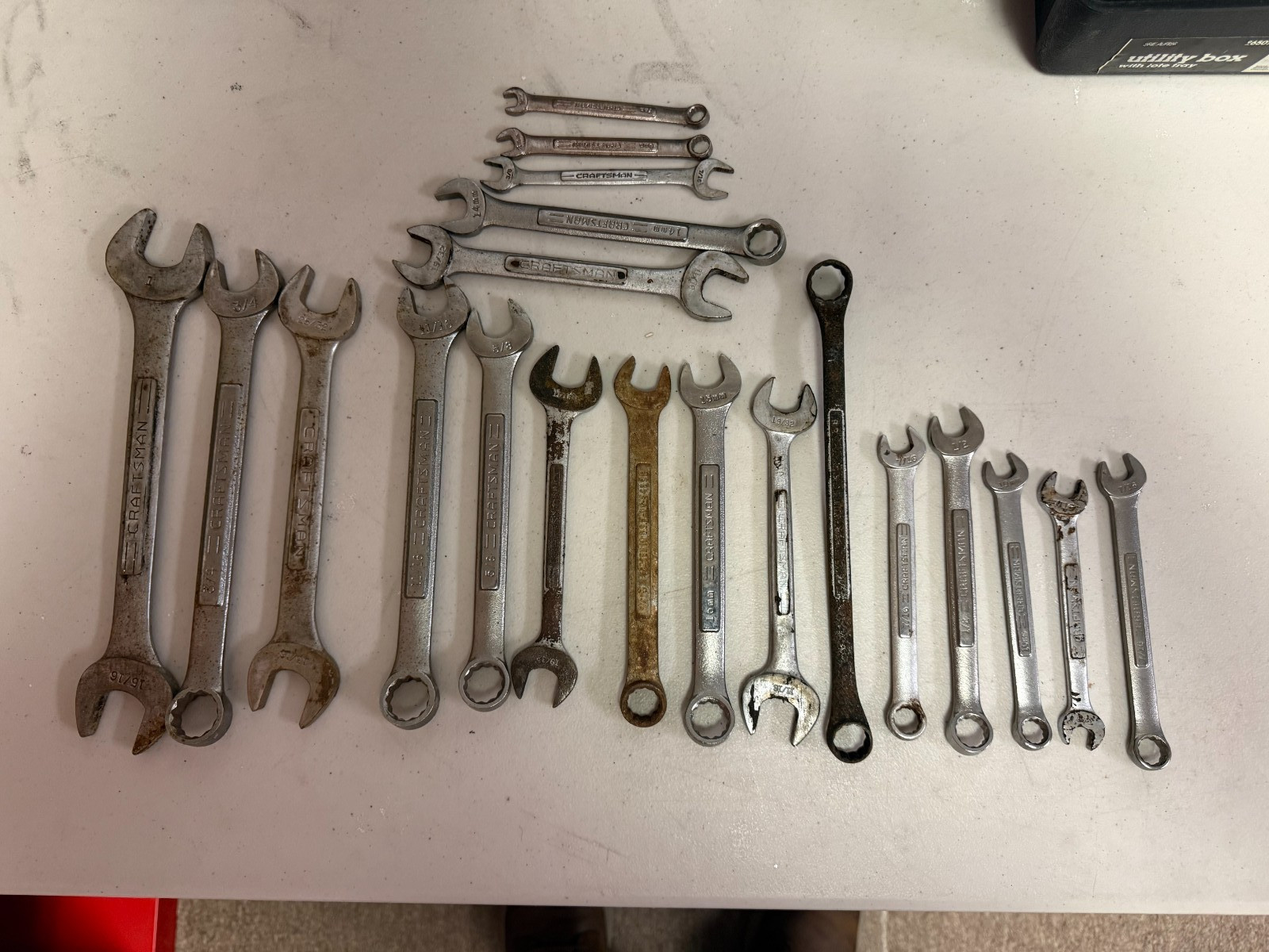 Lot Of 20 Assorted Sizes Wrenches Drop Forged Craftsman Mostly Vintage (4)