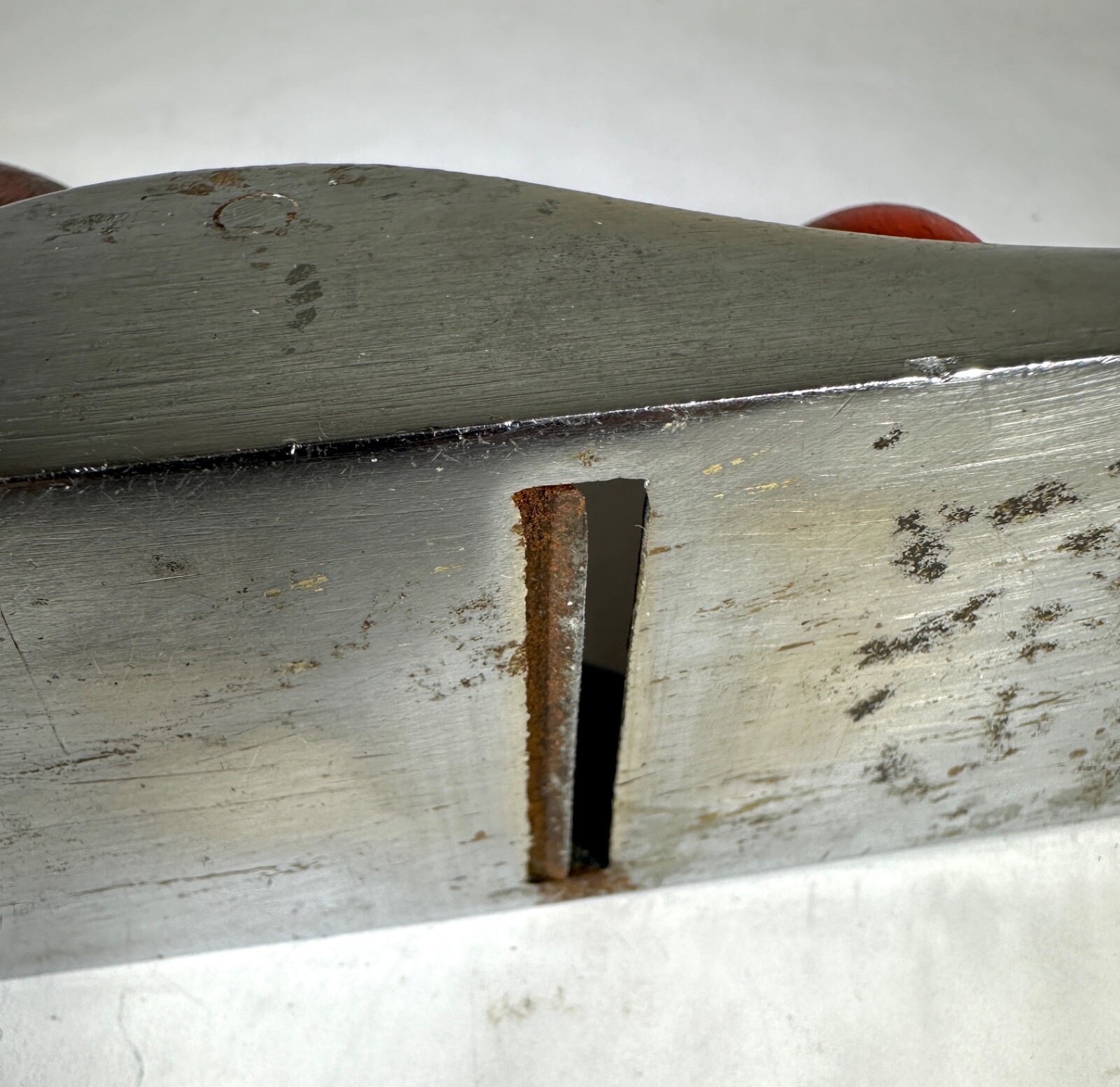Vintage Wood Plane Blue and Red 6 Inches With Blade Woodworking