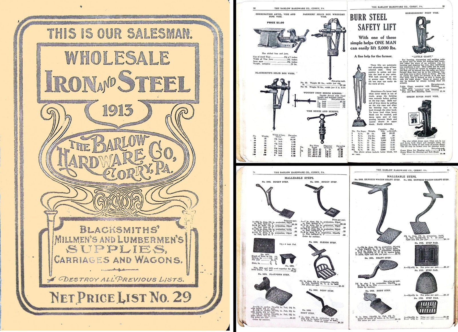 Orig. Barlow Hdwe. Co. 1913 Catalogue of Wholesale Iron & Steel – mjdtoolparts
