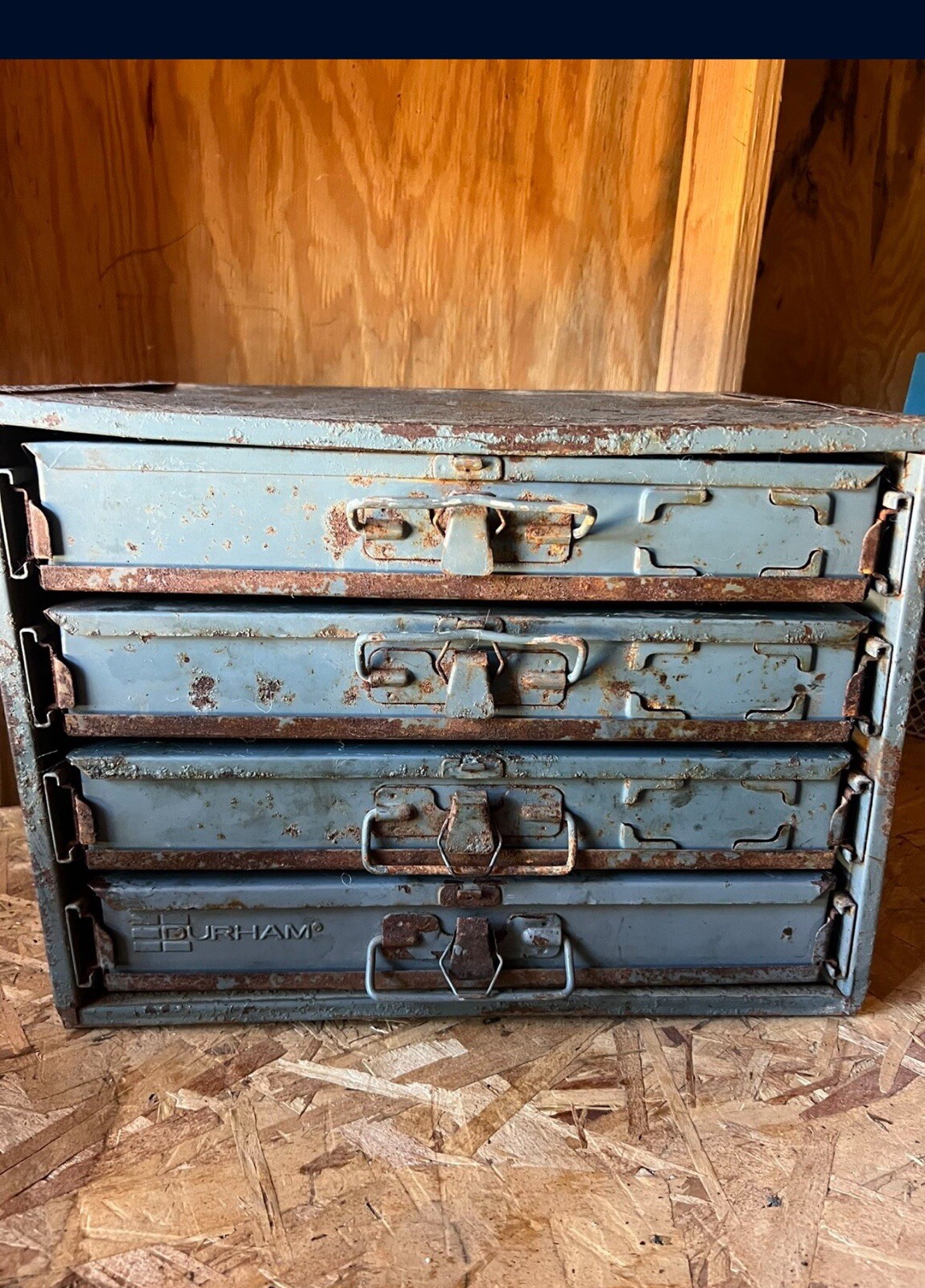 Vintage Durham Metal Compartment Organizer Box. 4 Drawer , 96 Compartments Total