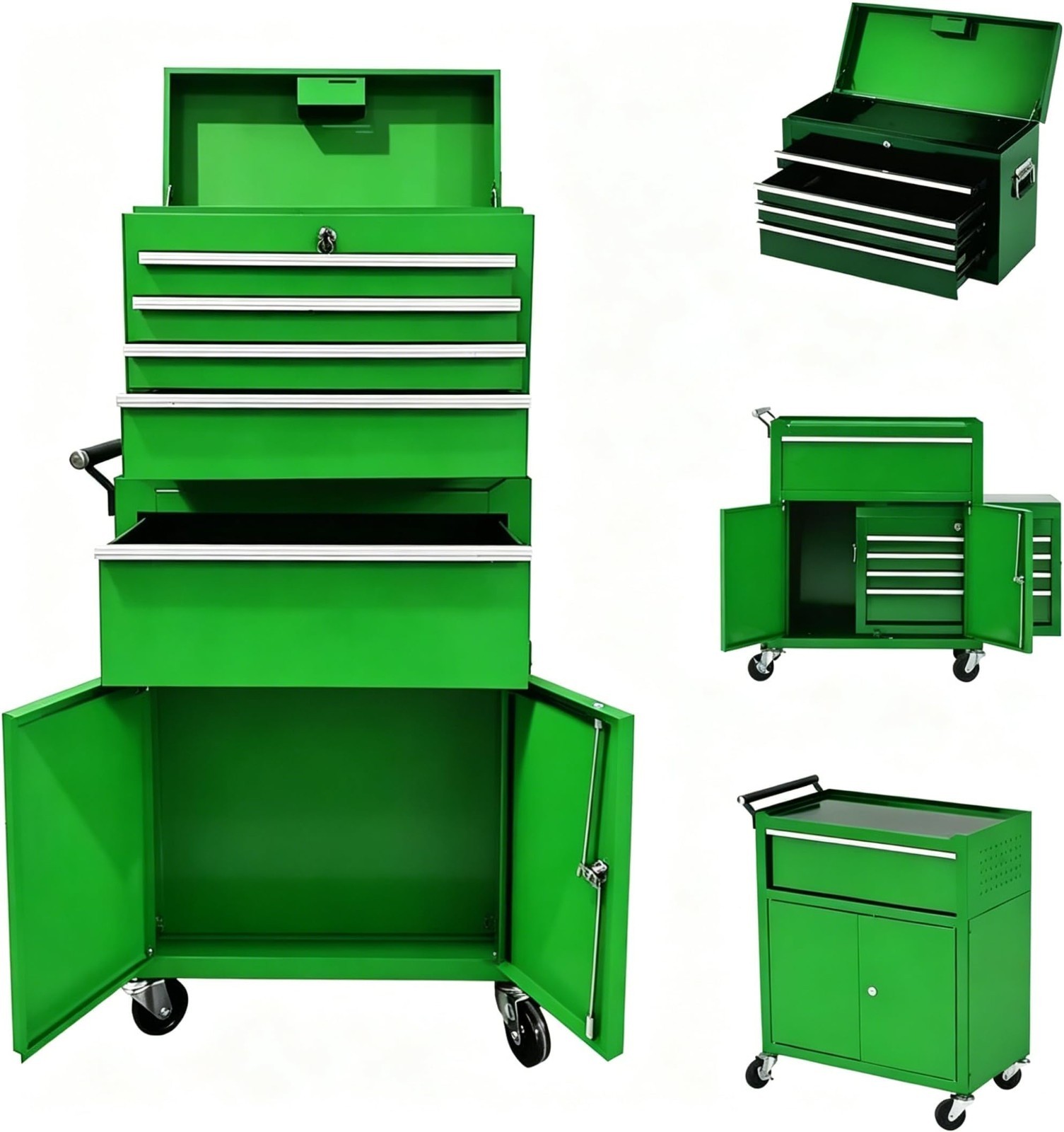 5-Drawer Rolling Tool Chest Tool Organizer Box w/Lockable Wheels&Detachable Top