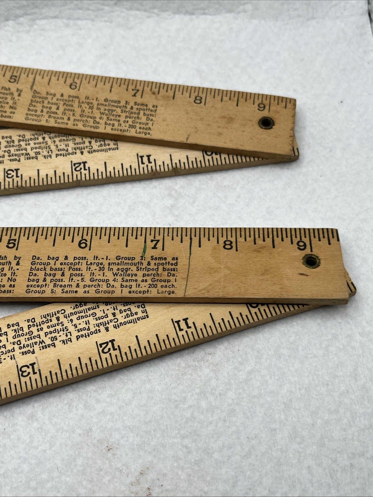 2x Vintage 1968 PA Law Sears Roebuck & Co Lets Go Fishing Ruler