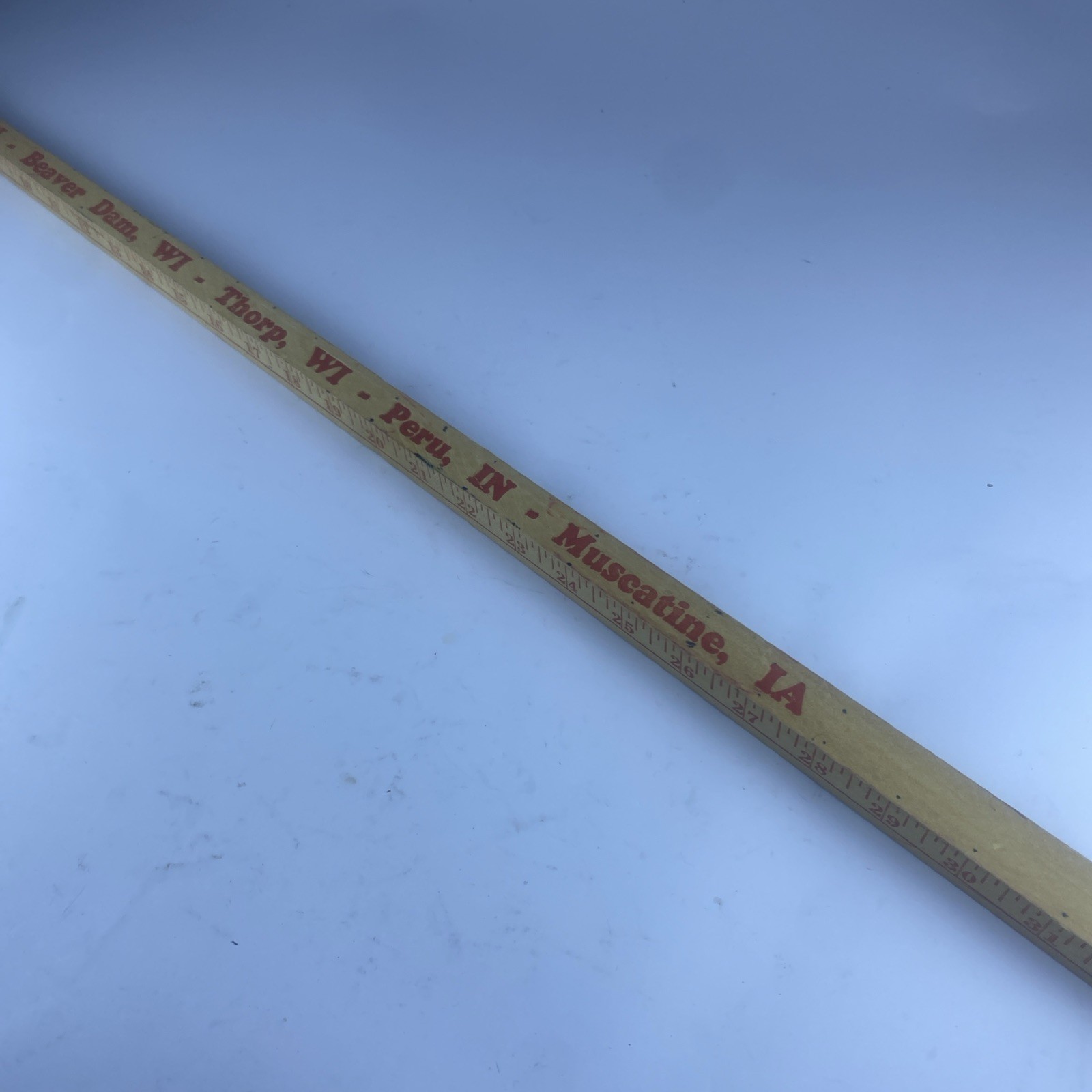 Vintage Rochester Silo MN Farm 36″ Measuring Yardstick Wooden Walking Stick